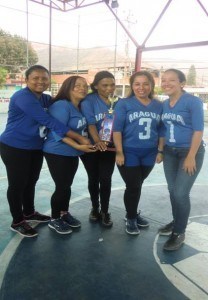 Jugadoras aragüeñas de goalball.