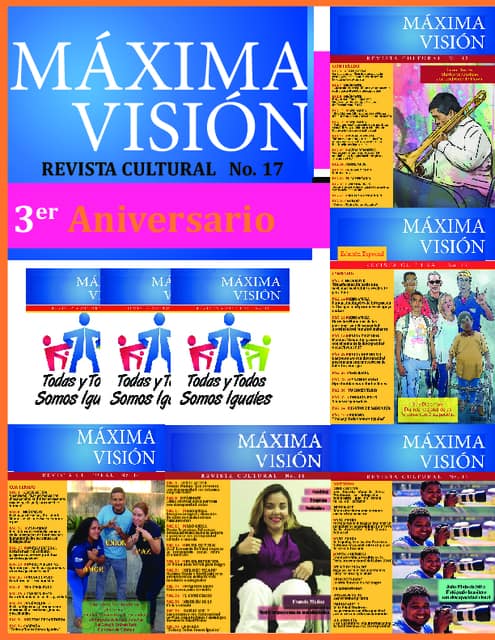 Collage de las portadas de las ediciones de la revista Máxima Visión durante su segundo y tercver año. 