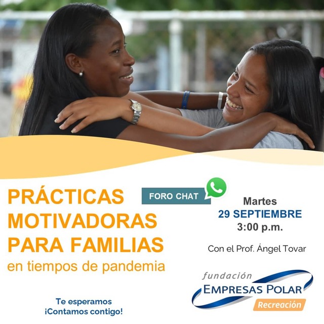 Afiche invitando al foro Motivación para las familias en tiempos de pandemia. 